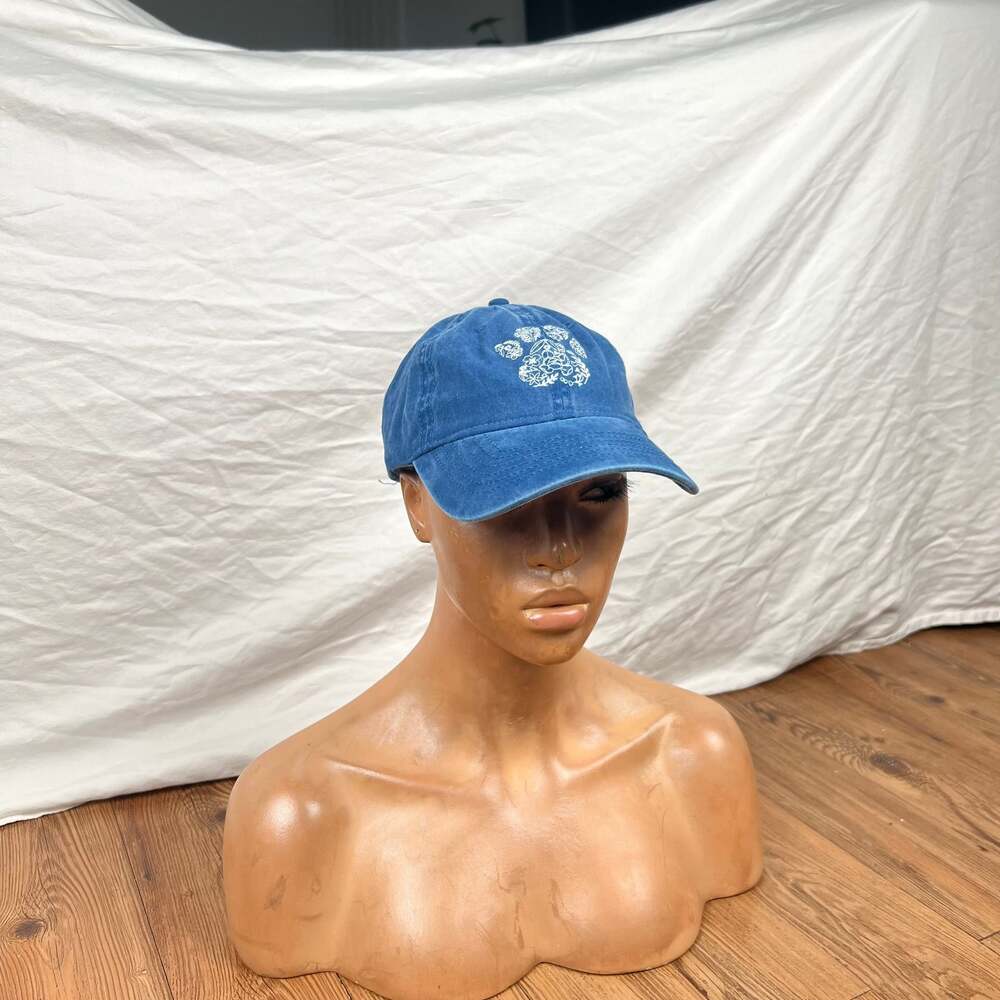 Time and Tru Women's Cotton Twill Flower Paw Baseball Hat Blue Comet